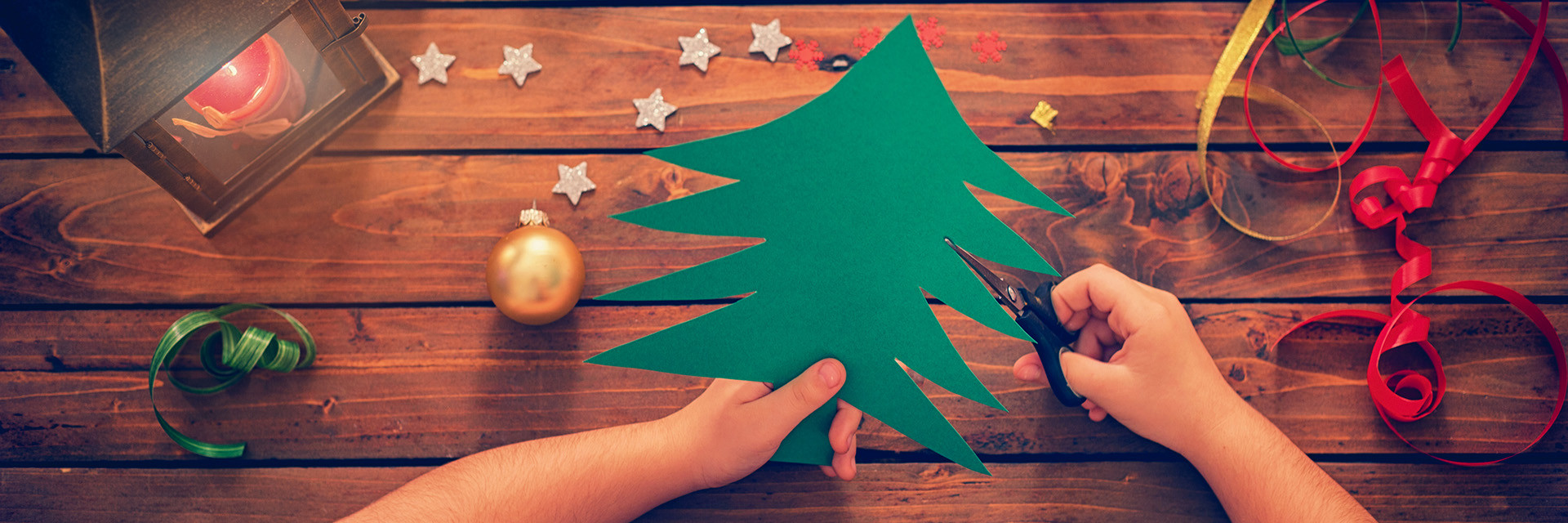 Little Girl Making Christmas Card